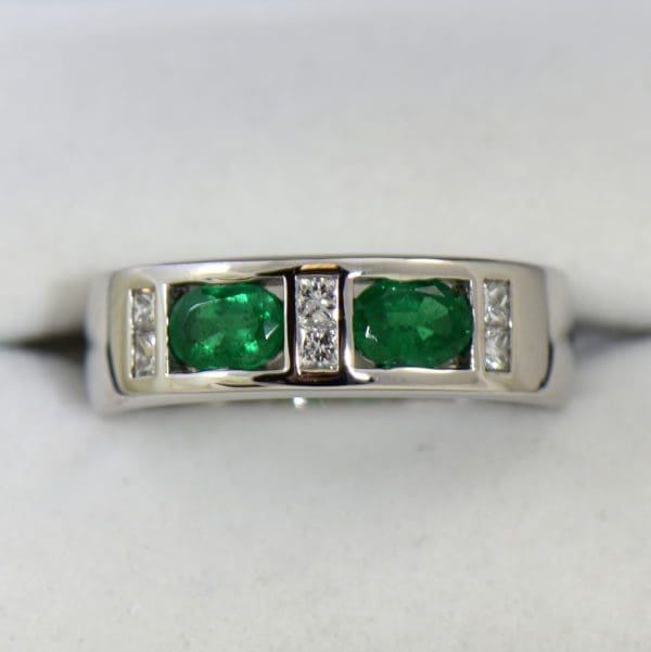 custom mens emerald wedding ring made from grandma s earrings 5.JPG