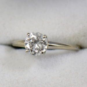 mid century 1ct round diamond solitaire vs1 g top quality