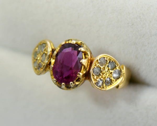 victorian ruby and rose cut diamond yellow gold ring 4.JPG