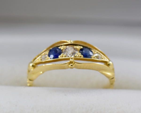 antique 18k british wedding ring with sapphires and old euro cut diamonds 5.JPG