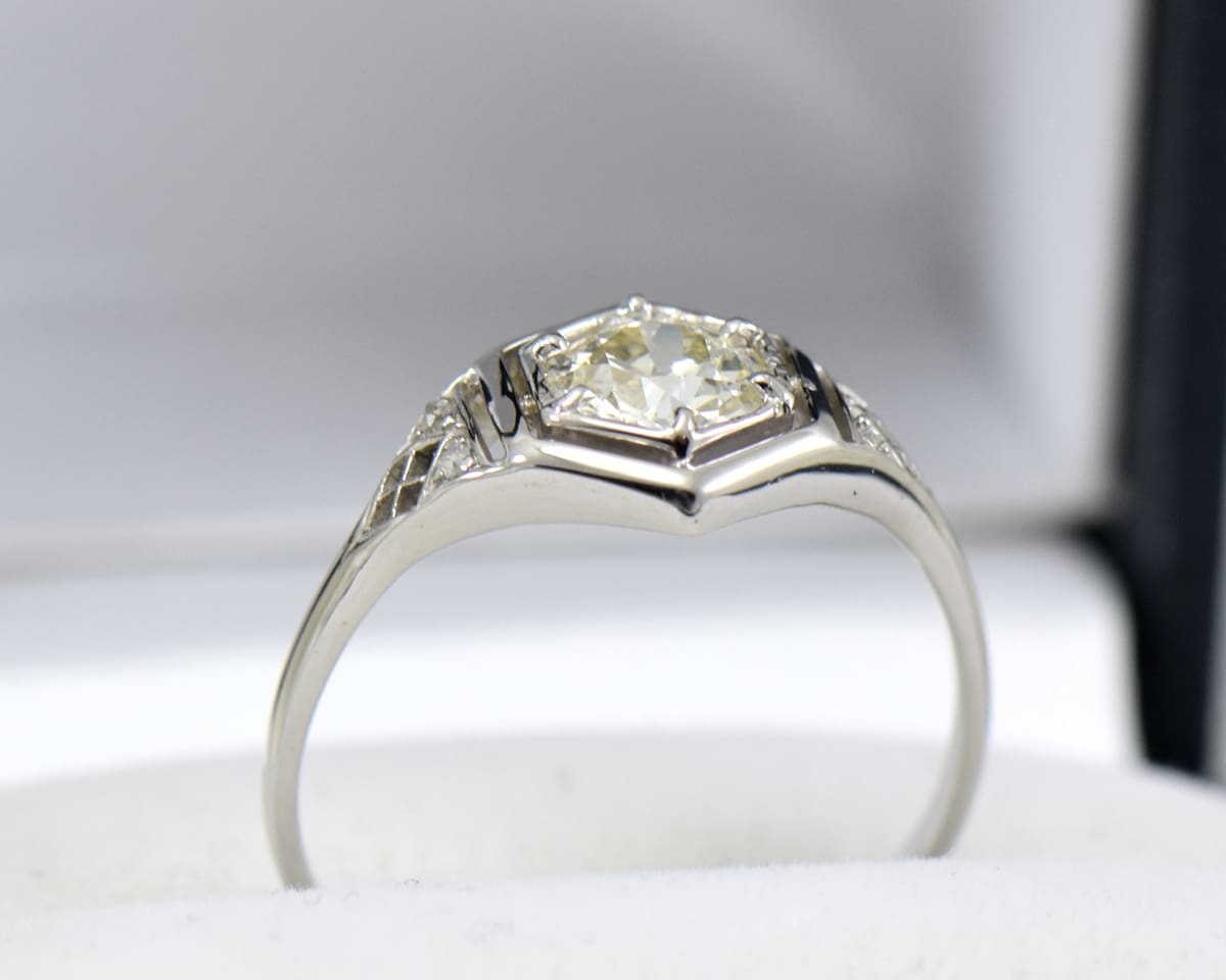 art deco diamond solitaire ring with 1ct euro cut diamond in hexagonal white gold frame 3.JPG art deco diamond solitaire ring with 1ct euro cut diamond in hexagonal white gold frame 3.JPG
