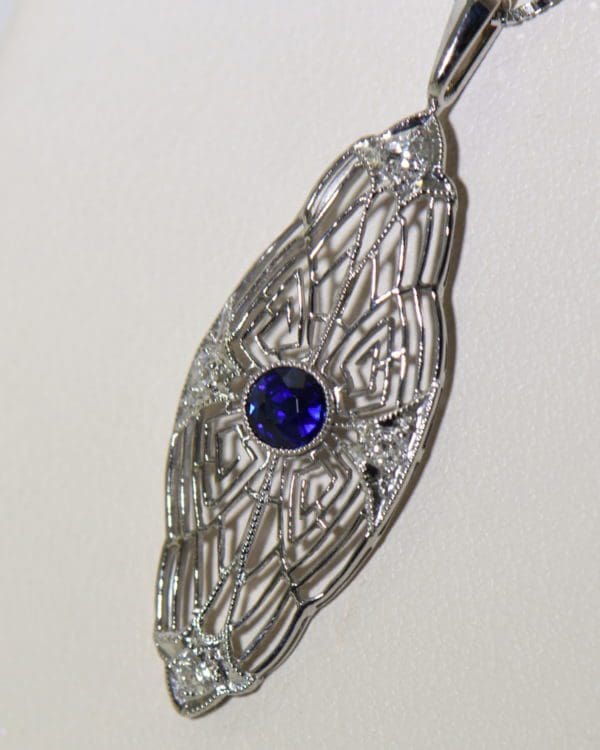 art deco platinum sapphire pendant with diamond accents 3.JPG