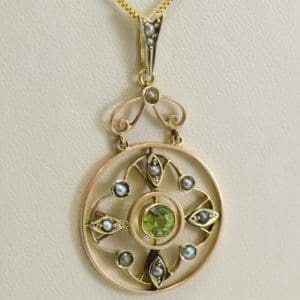 antique british 9k rose gold peridot lavalier pendant 2.JPG