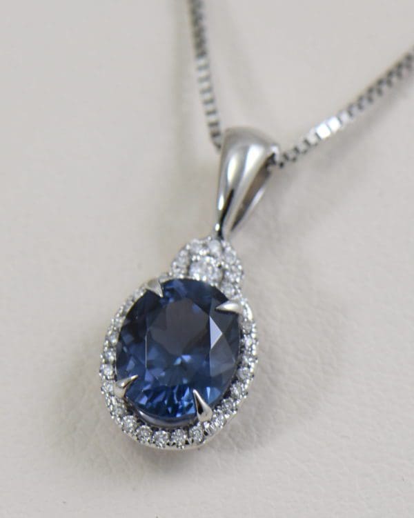 natural steely blue spinel and diamond pendant 3.JPG