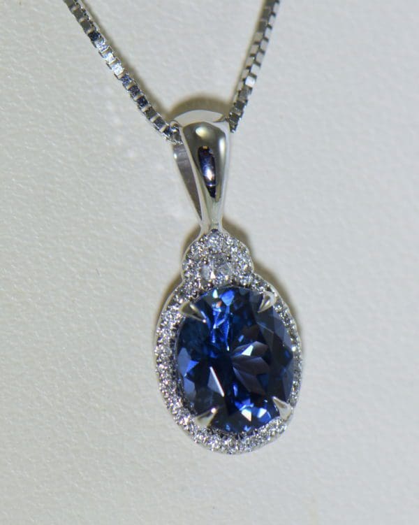 natural steely blue spinel and diamond pendant 6.JPG