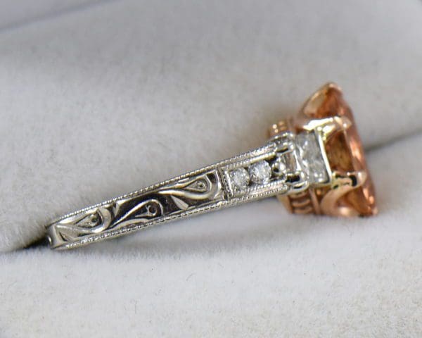 orange imperial topaz ring with princess cut diamond accents in carved white gold 3.JPG