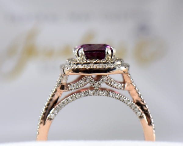rare mozambique purple garnet set in cushion double halo ring 3.JPG
