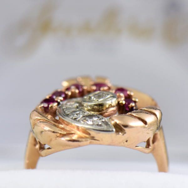 retro rose gold ruby and diamond cocktail ring 2.JPG
