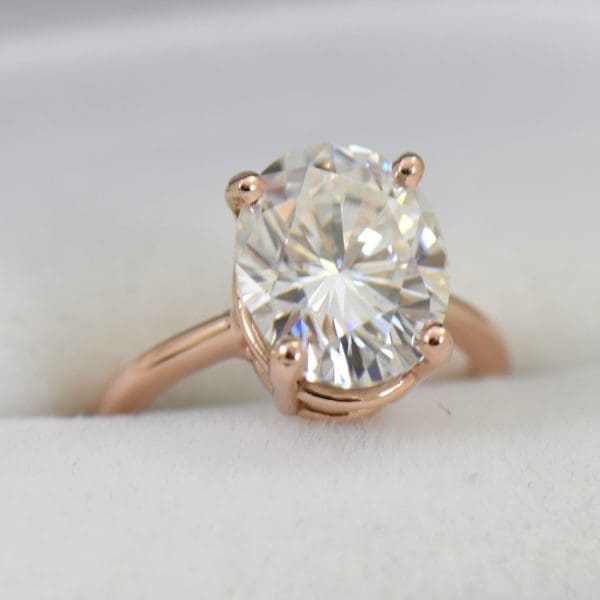 rose gold moissanite solitaire ring with 3ct oval colorless moissanite.JPG