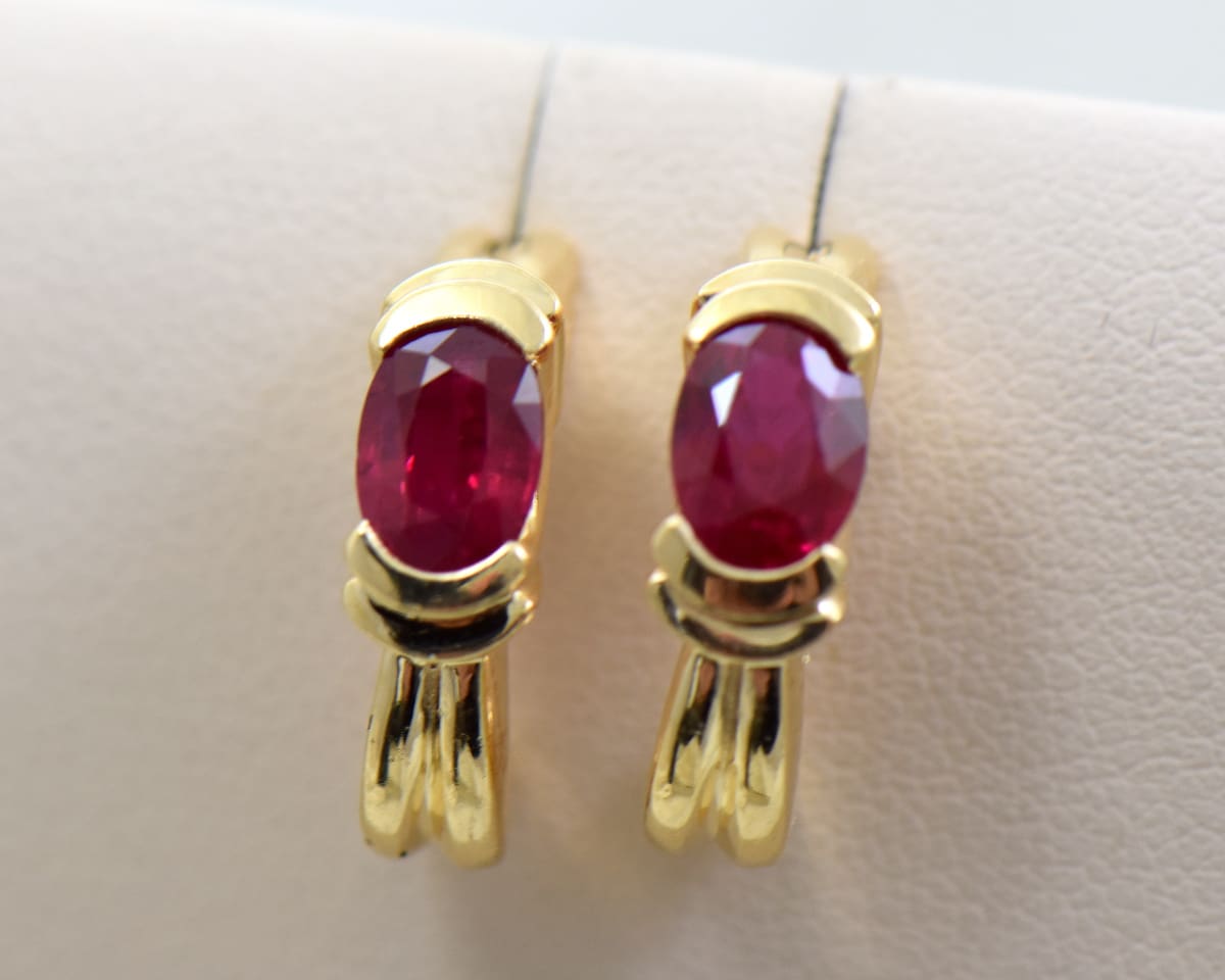 Natural ruby sales earrings white gold