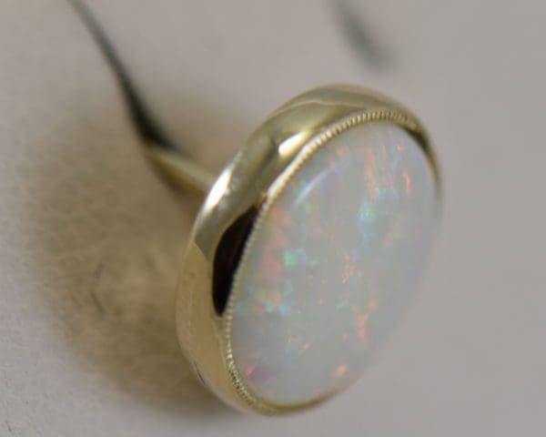 vintage australian opal stud earrings in milgrained yellow gold bezels 4.JPG
