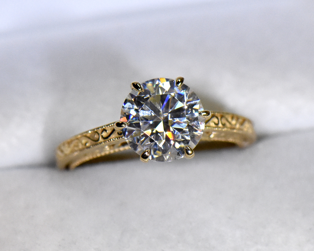 2CT Pear Cut Real Moissanite Engagement Ring Yellow Gold Finish at best  price in Mumbai