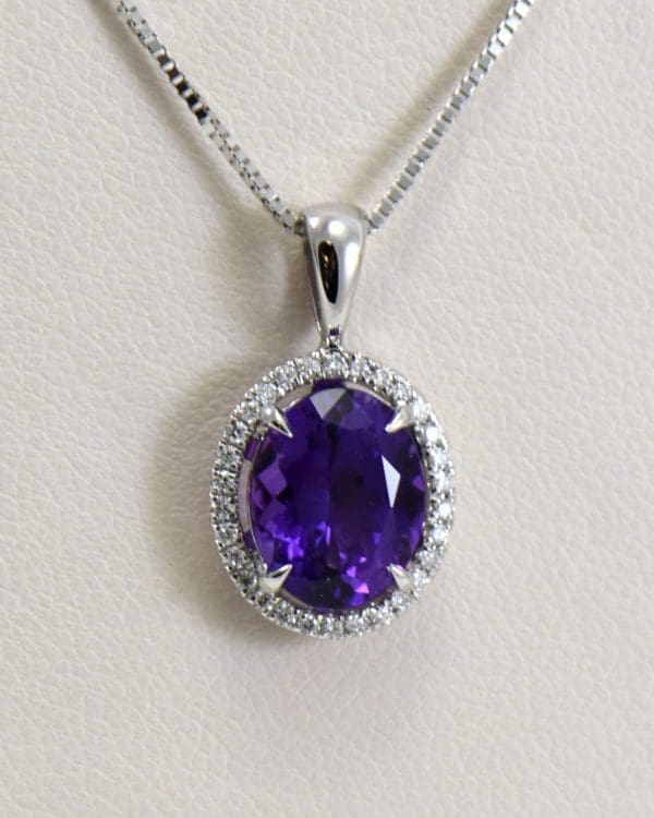 deep purple oval amethyst halo pendant in white gold 2.JPG