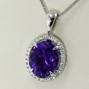 deep purple oval amethyst halo pendant in white gold 5.JPG