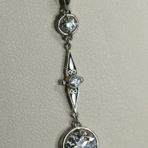 edwardian platinum pendant with 1.28ct old european cut diamond drop 4.JPG