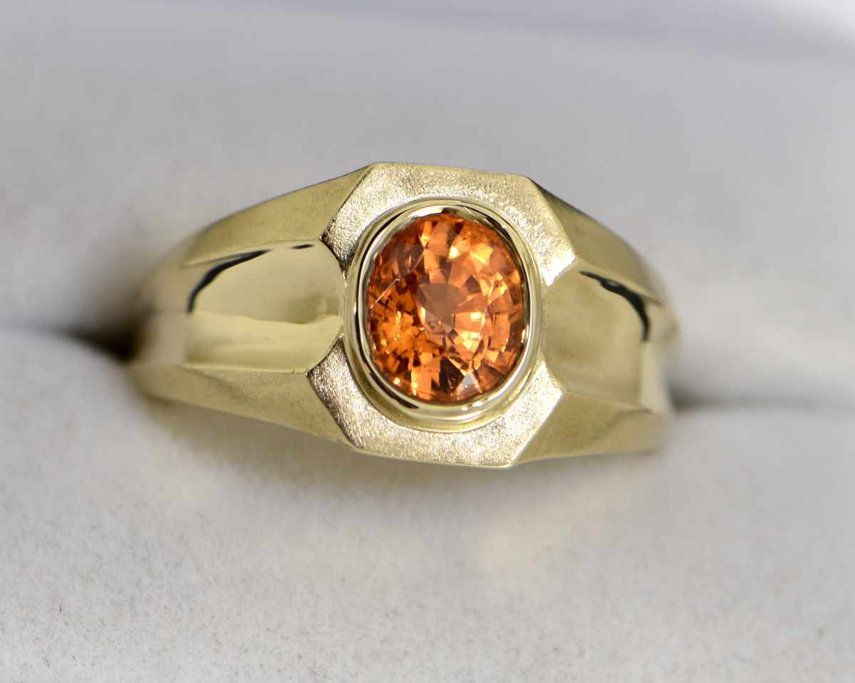 10K Yellow Gold Semi Mount Ring Setting Princess 7mm Male Men's Ring Sz 11  Bezel | eBay