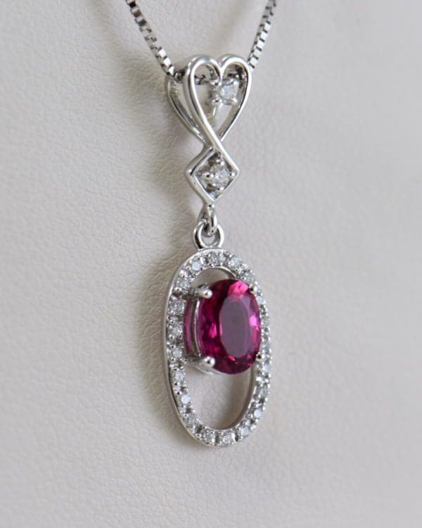 estate rubellite pink tourmaline and diamond halo pendant 2.JPG