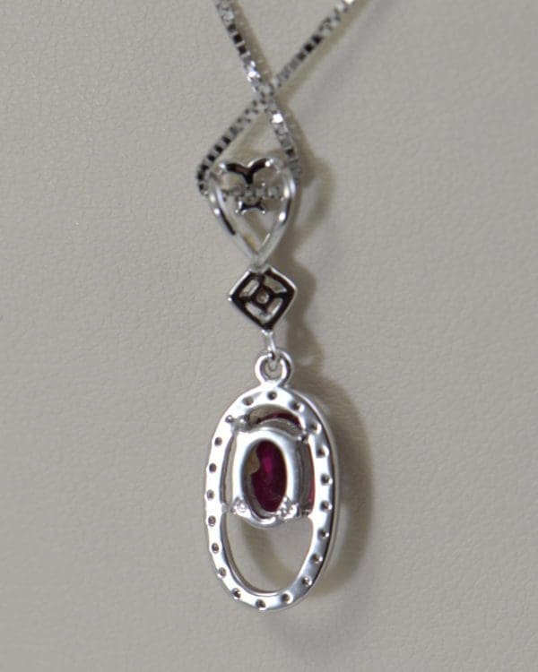 estate rubellite pink tourmaline and diamond halo pendant 4.JPG