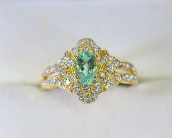 mozambique paraiba tourmaline and diamond filigree ring 3.JPG