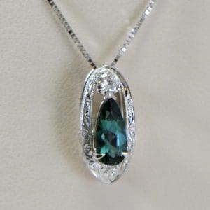 teal tourmaline and diamond slide pendant in white gold 2.JPG