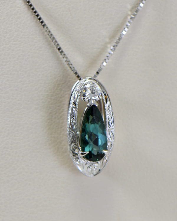 teal tourmaline and diamond slide pendant in white gold 2.JPG