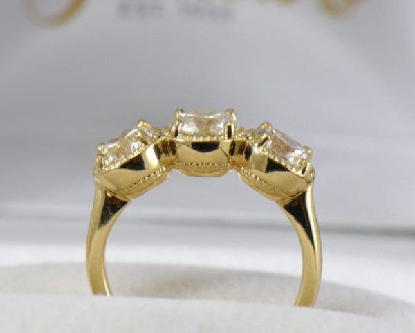 2.50ctw round diamond three stone ring yellow gold rope design with heirloom diamonds 2.JPG