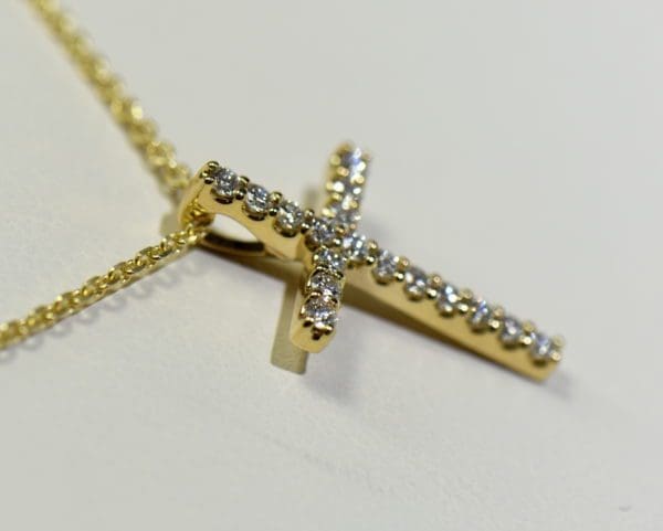 classic yellow gold diamond cross necklace hidden bail 2.JPG