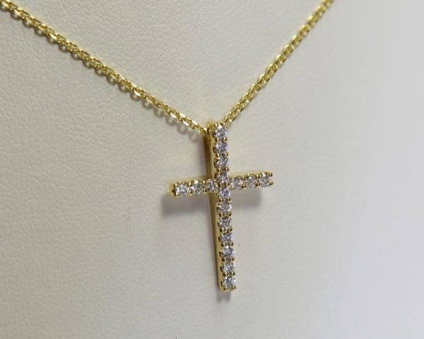 classic yellow gold diamond cross necklace hidden bail 4.JPG