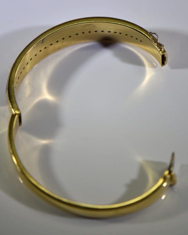 estate solid gold cuff bracelet with diamonds and black enamel 5.JPG
