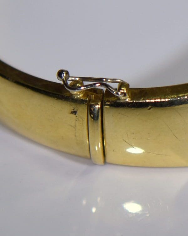 estate solid gold cuff bracelet with diamonds and black enamel 6.JPG