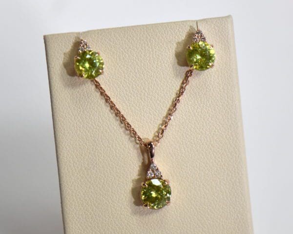 green sphene pendant and earring set in rose gold 2.JPG