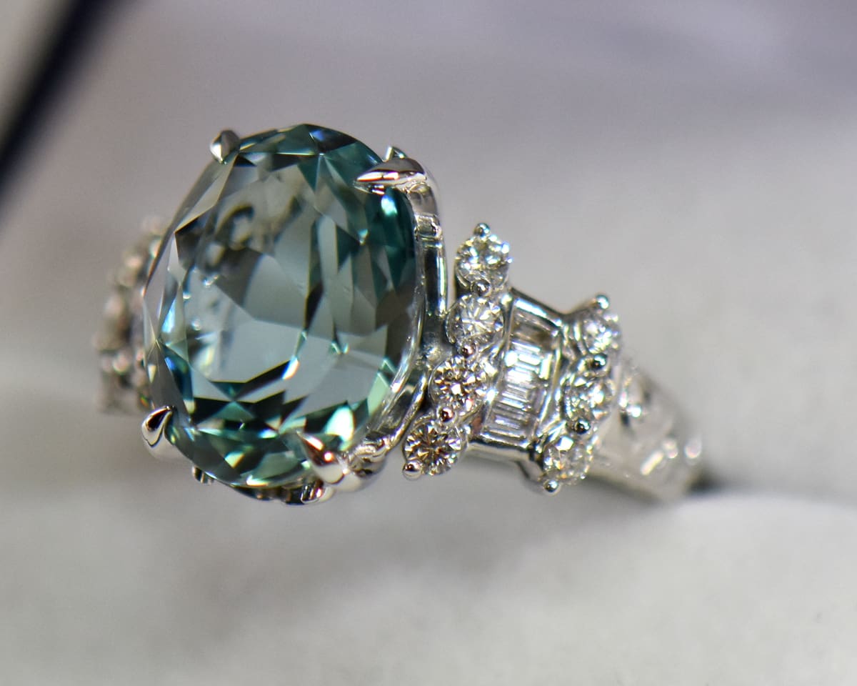 Amazing Mint Aquamarine Cocktail Ring in White Gold Exquisite Jewelry for Every Occasion FWCJ