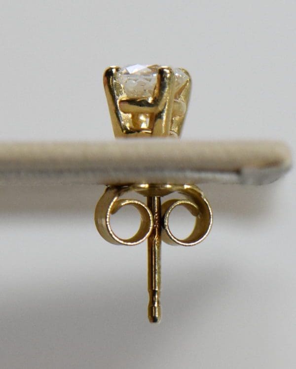 mens single diamond stud third carat yellow gold 3.JPG