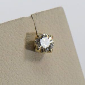 mens single diamond stud third carat yellow gold 4.JPG