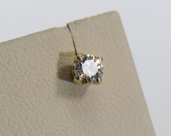 mens single diamond stud third carat yellow gold 4.JPG