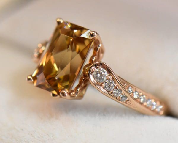 rose gold engagement ring with radiant cut golden zircon 2.JPG
