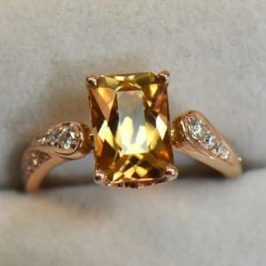 rose gold engagement ring with radiant cut golden zircon 4.JPG
