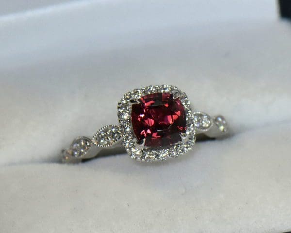 vietnamese pink red spinel cushion halo engagement ring in white gold 4.JPG