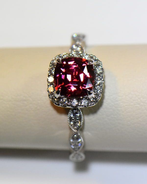 vietnamese pink red spinel cushion halo engagement ring in white gold 6.JPG