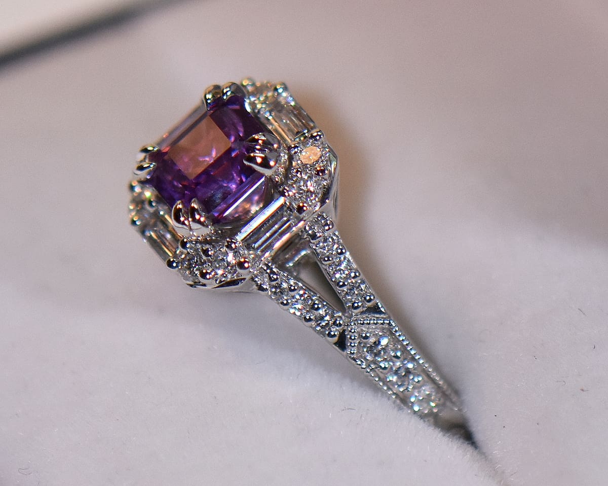 Asscher cut sapphire engagement rings sale