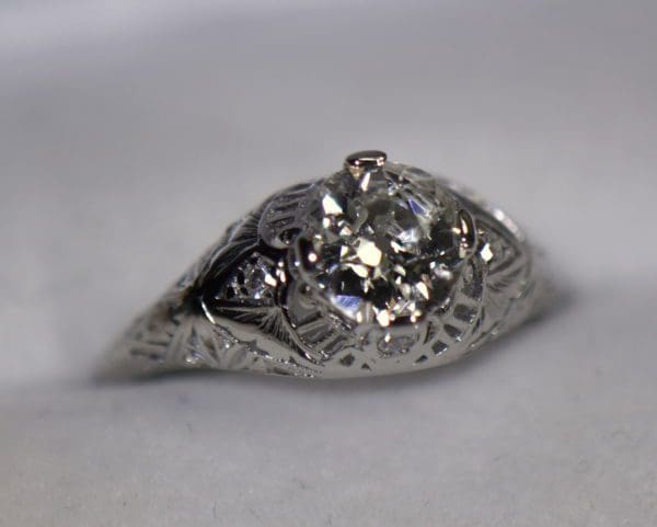 edwardian platinum engagement ring with 1.2ct euro cut diamond 2.JPG