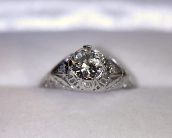 edwardian platinum engagement ring with 1.2ct euro cut diamond 4.JPG