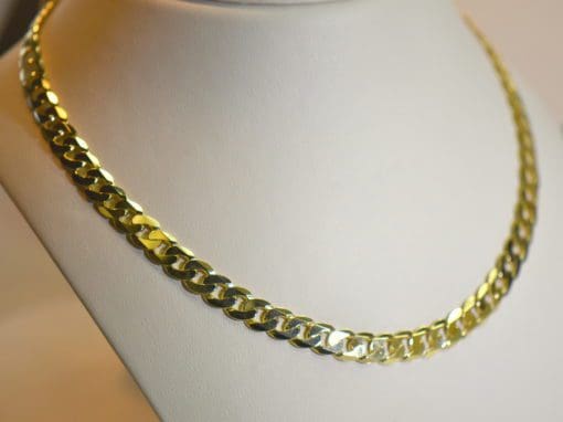 flat curb chain cuban link 22 inch heavy gold chain 14k.JPG 1