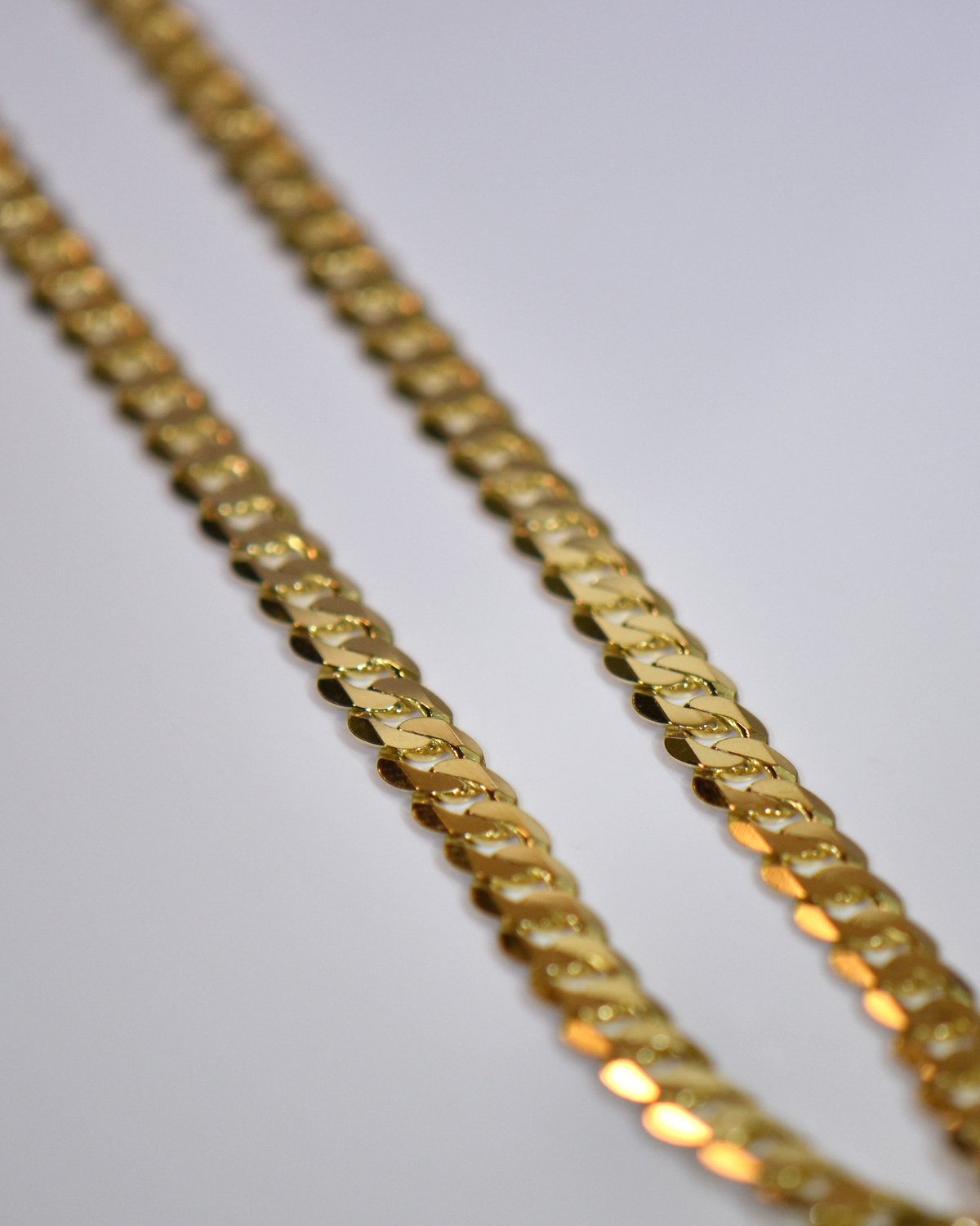 14k Yellow Gold Flat Curb Link Chain 