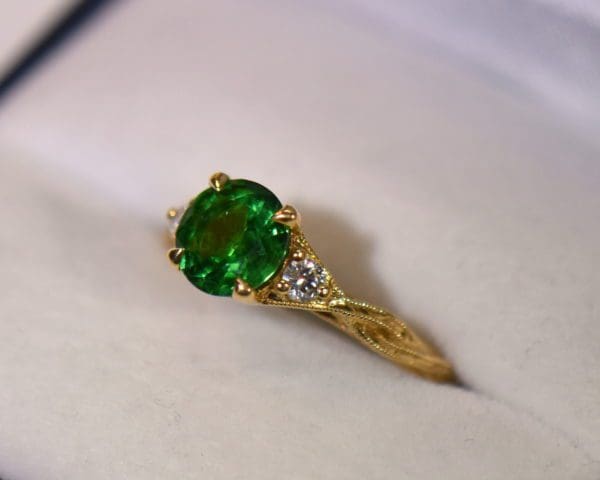 round tsavorite engagement ring with carved details green garnet ring 2.JPG 1
