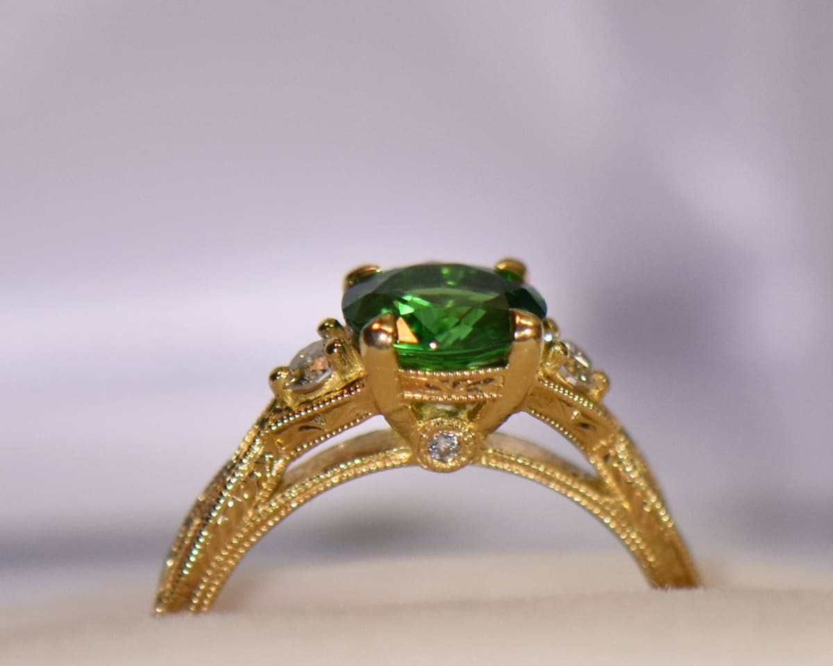 Tsavorite on sale engagement ring