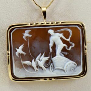 victorian cameo yellow gold depicting venus in dove drawn chariot 4.JPG