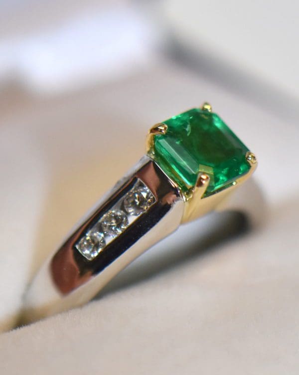 amazing natural emerald cut emerald custom ring 2.JPG