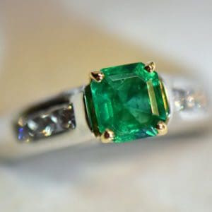 amazing natural emerald cut emerald custom ring 3.JPG
