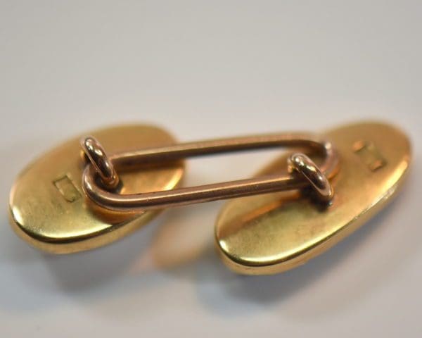 antique moonstone cabochon cufflinks yellow gold bezels 3.JPG